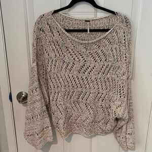 Free People Multicolor Open-Knit Sweater